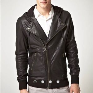 Diesel Lunatic Hooded Leather Jacket
